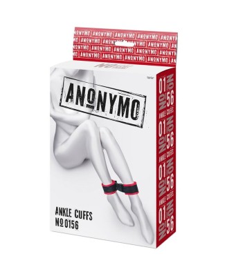 Anonymo handcuffs, velour, red, 29 cm