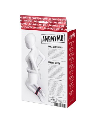 Anonymo handcuffs, velour, red, 29 cm