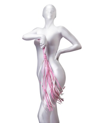 Anonymo flogger, PU leather, pink, 64 cm