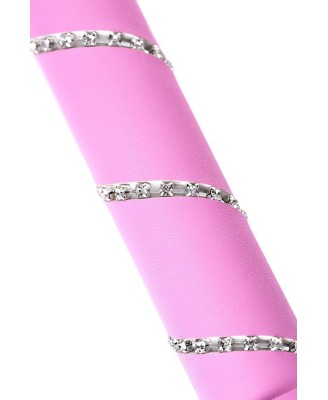 Anonymo flogger, PU leather, pink, 64 cm