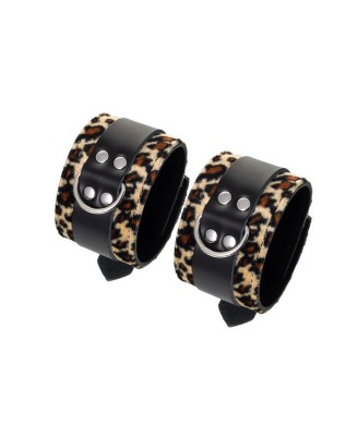 Anonymo handcuffs, PU leather, print, 19.5 cm