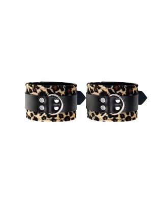 Anonymo handcuffs, PU leather, print, 19.5 cm