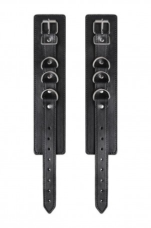 Anonymo handcuffs, PU leather, black, 26.5 cm