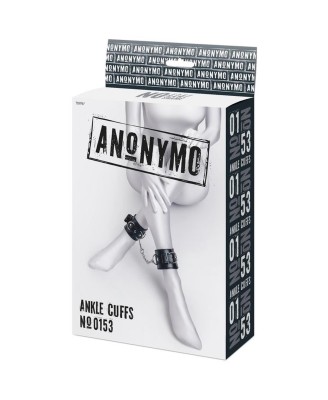 Anonymo handcuffs, PU leather, black, 26.5 cm