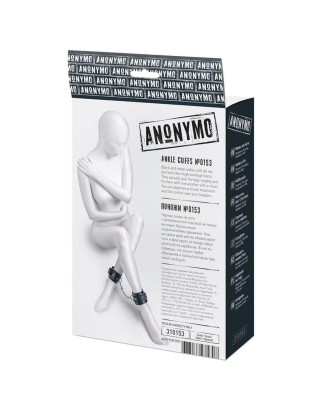 Anonymo handcuffs, PU leather, black, 26.5 cm