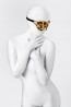 Anonymo mask, PU leather, print, 26 cm