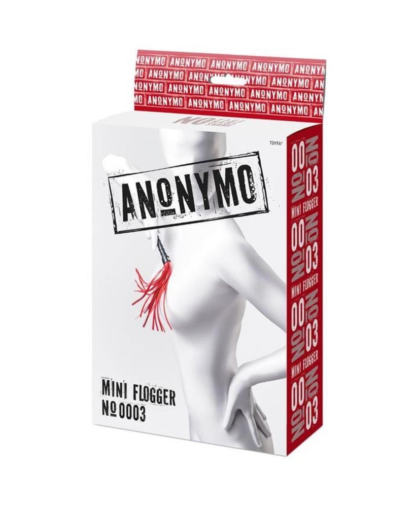 Anonymo flogger, PU leather, red, 28 cm