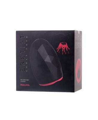 EROTIST Magma  Rechargeable masturbator with heating, Silicone, Black, 12 cm