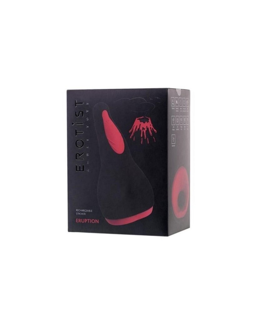 EROTIST Eruption  Rechargeable masturbator, Silicone, Black, 18.5 cm.