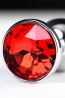 Silver anal plug with  red gem