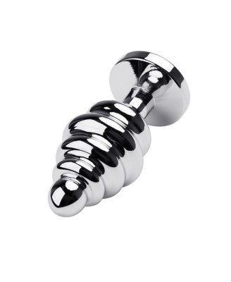 Silver anal plug with red gem