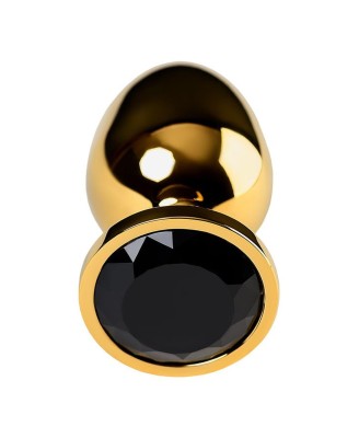Gold anal plug TOYFA Metal with pink round-shaped gem