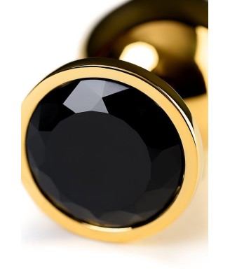 Gold anal plug TOYFA Metal with pink round-shaped gem