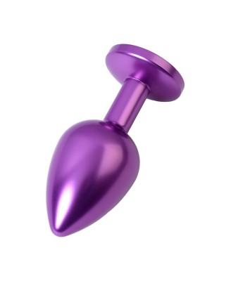 Purple anal plug TOYFA Metal,with a amethyst colored gem