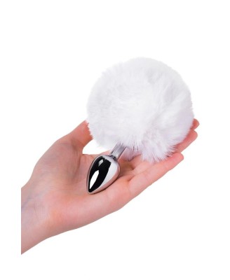 Silver anal plug TOYFA Metal with faux fur