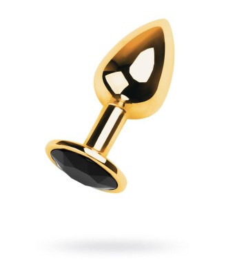 Golden anal plug TOYFA Metal,with a tourmaline colored gem