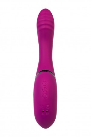 JOS Vibrator with clitoral stimulator JOS Spin, silicone, purple, 23 cm