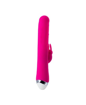 JOS BALLE, Vibrator with clitoral stimulator with moving balls, silicone, pink, 23 cm