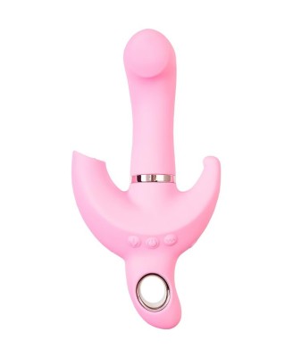JOS Vibrator with clitoral stimulator JOS Twistme, silicone, pink, 19.5 cm
