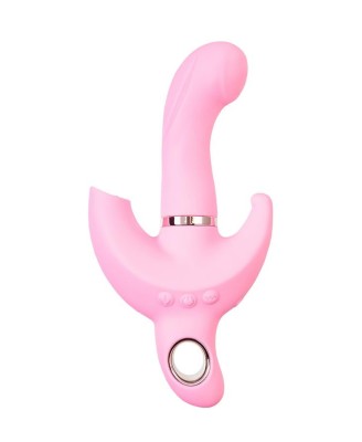 JOS Vibrator with clitoral stimulator JOS Twistme, silicone, pink, 19.5 cm