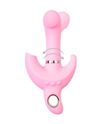 JOS Vibrator with clitoral stimulator JOS Twistme, silicone, pink, 19.5 cm