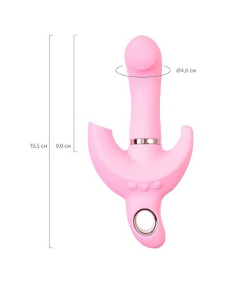 JOS Vibrator with clitoral stimulator JOS Twistme, silicone, pink, 19.5 cm