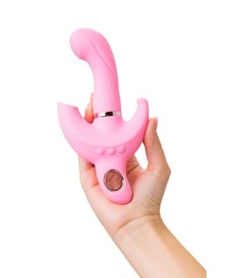 JOS Vibrator with clitoral stimulator JOS Twistme, silicone, pink, 19.5 cm