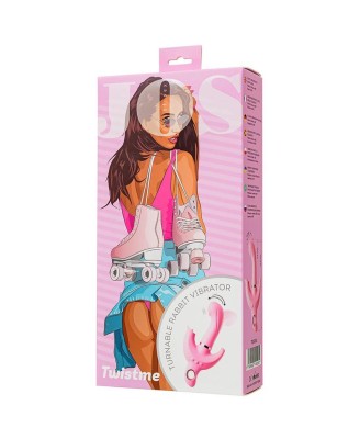 JOS Vibrator with clitoral stimulator JOS Twistme, silicone, pink, 19.5 cm