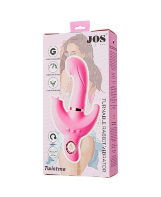 JOS Vibrator with clitoral stimulator JOS Twistme, silicone, pink, 19.5 cm