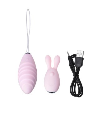 JOS VITA finger vibrating egg and vibrating attachment, silicone, powder pink, 8.5 and 8 cm