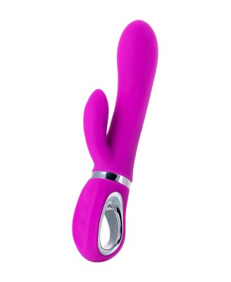JOS JOLY, Vibrator with clitoral stimulator with WOW mode, silicone, fuchsia, 19.6 cm
