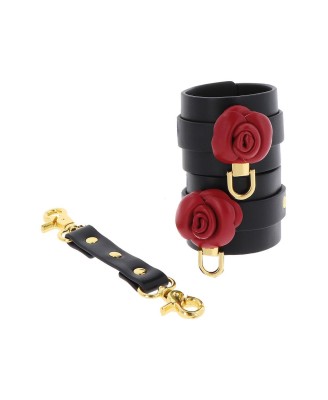Wild Roses Wrist Cuffs Black