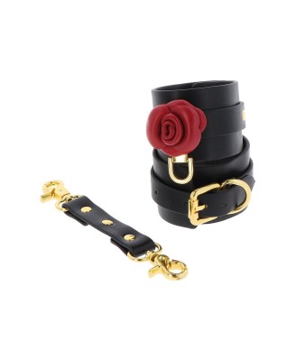 Wild Roses Ankle Cuffs Black