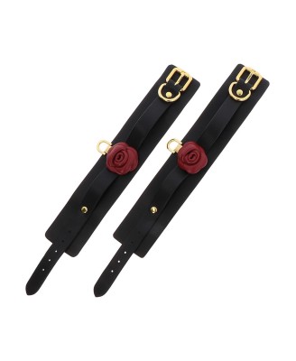 Wild Roses Ankle Cuffs Black