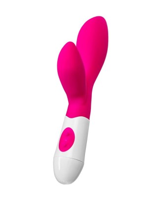 A-TOYS, Vibrator Lilu with Clitoral Stimulator, Silicone, Pink, 20 cm, 10 speeds, 2xAAA