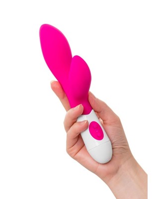 A-TOYS, Vibrator Lilu with Clitoral Stimulator, Silicone, Pink, 20 cm, 10 speeds, 2xAAA