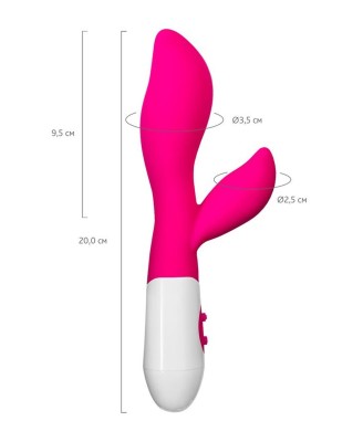 A-TOYS, Vibrator Lilu with Clitoral Stimulator, Silicone, Pink, 20 cm, 10 speeds, 2xAAA