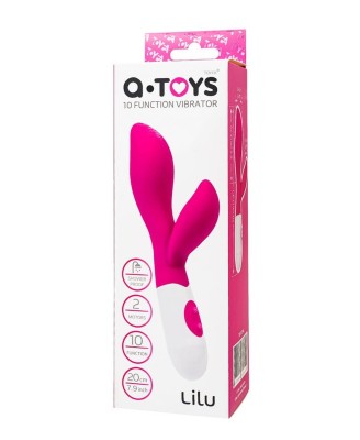 A-TOYS, Vibrator Lilu with Clitoral Stimulator, Silicone, Pink, 20 cm, 10 speeds, 2xAAA