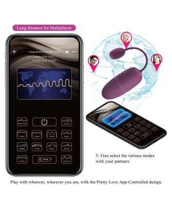 PRETTY LOVE - Nymph, 12 vibration functions Mobile APP Long-distance Control, ABS, 1 AAA battery