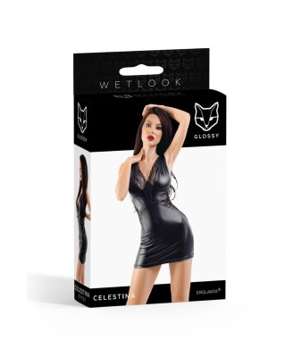Wetlook dress Celestina - black M