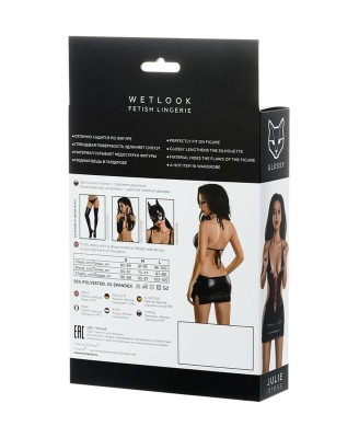 Glossy Shiny Wetlook dress JULIE - black XL