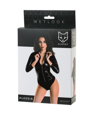 Wetlook body dress ALESSIA - black M
