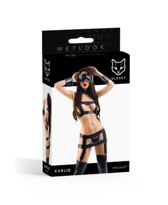 Wetlook black Set Karlie - black S