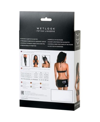 Wetlook shiny set BRIANNA - black XL