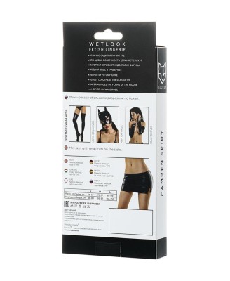 Glossy Shiny Wetlook skirt CAMREN - black S