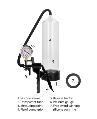 Elite Beginner Pump With PSI Gauge - Transparent