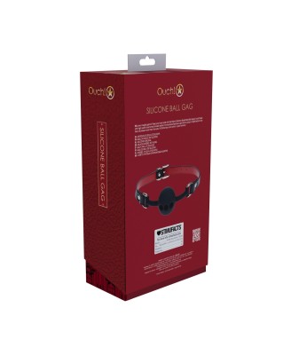 Milan Collection - Silicone Ball Gag - Black/Red