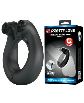 VIBRANT PENIS RING DAHLIA, 12 vibration functions memory function