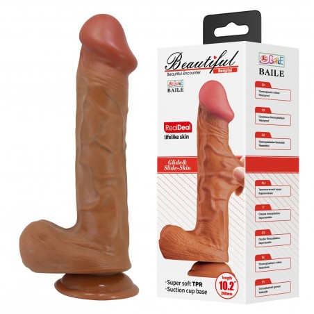 Baile BERGRISI - Realistyczny Karmelowy Dildo z Jądrami 26 cm