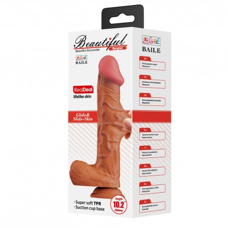 Baile BERGRISI - Realistyczny Karmelowy Dildo z Jądrami 26 cm